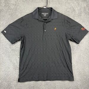 Greg Norman Budweiser‎ Partnership Men's Black Golf Polo Diamond Pattern